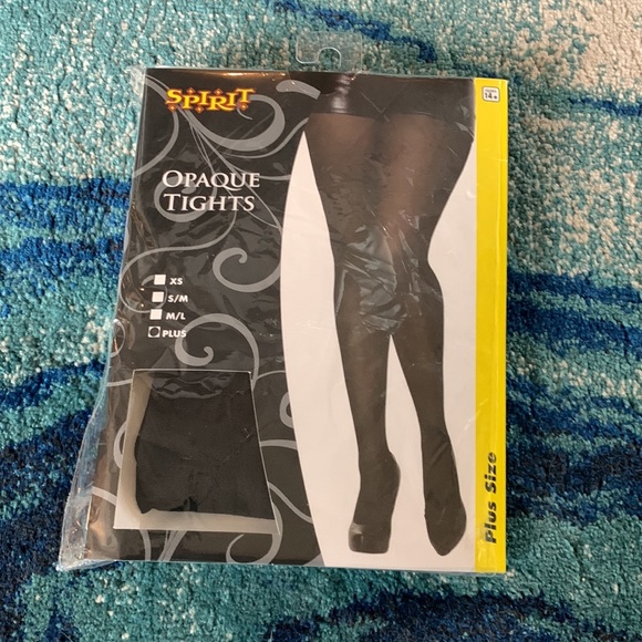 Black, Opaque Tights, Plus Size - Picture 3 of 3